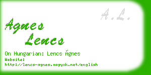 agnes lencs business card